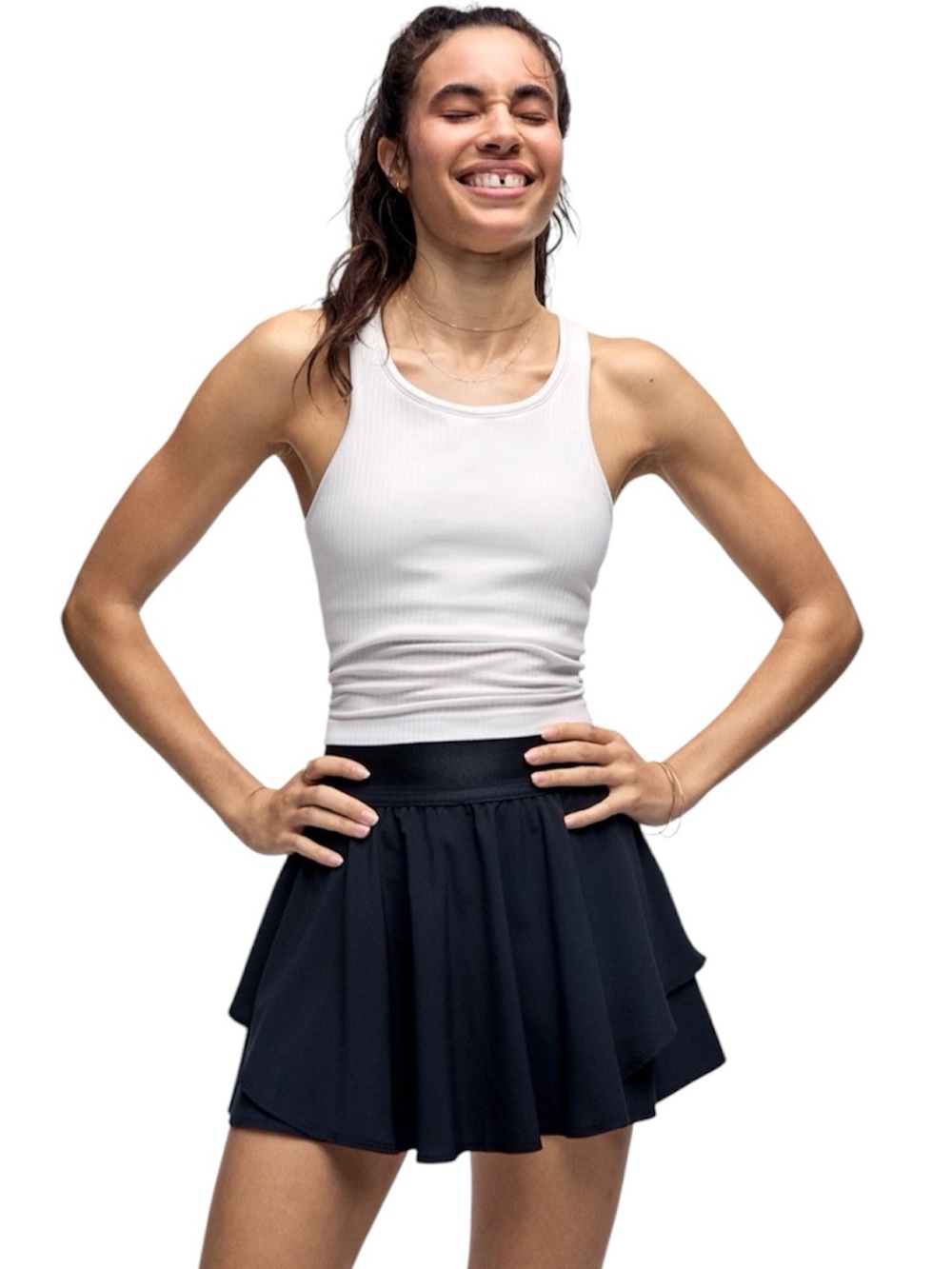 Lululemon Ebb To Street Cropped Racerback Tank In White
